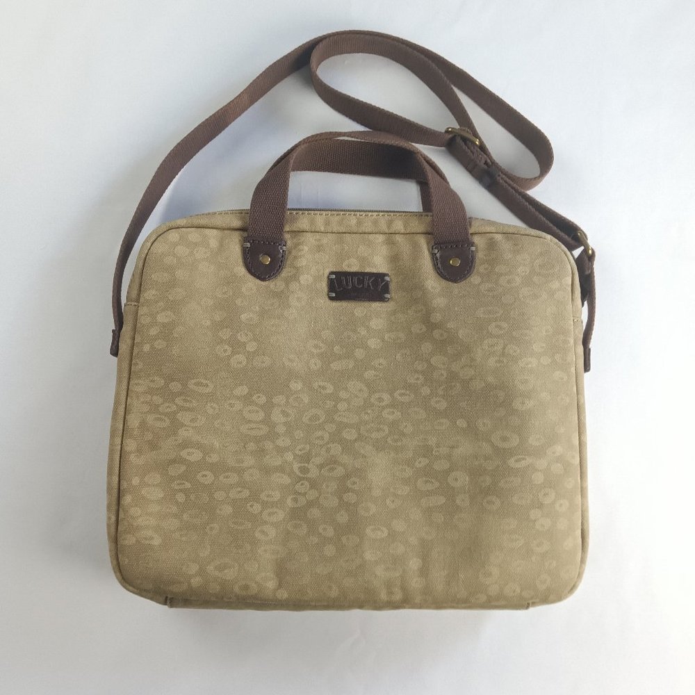 Lucky Brand Tan Laptop Bag with Brown Handles